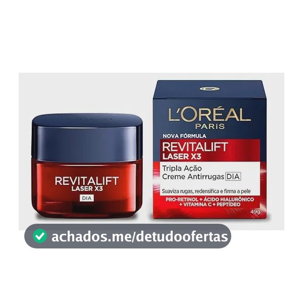 Creme Facial Anti-idade, com PRO-XYLANE e Ácido Hialurônico, Corrige Rugas e Flacidez, Revitalift Laser X3 L'Oréal Paris 50ml