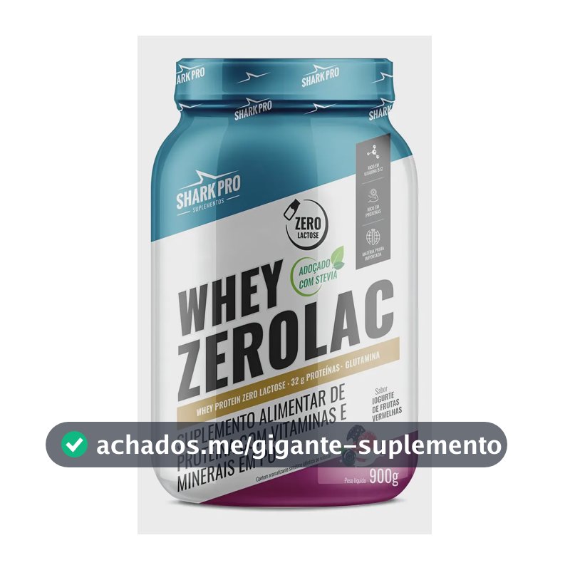 Whey Zerolac Pote 900g Shark Pro Sabor Iorgute De Frutas Vermelhas
