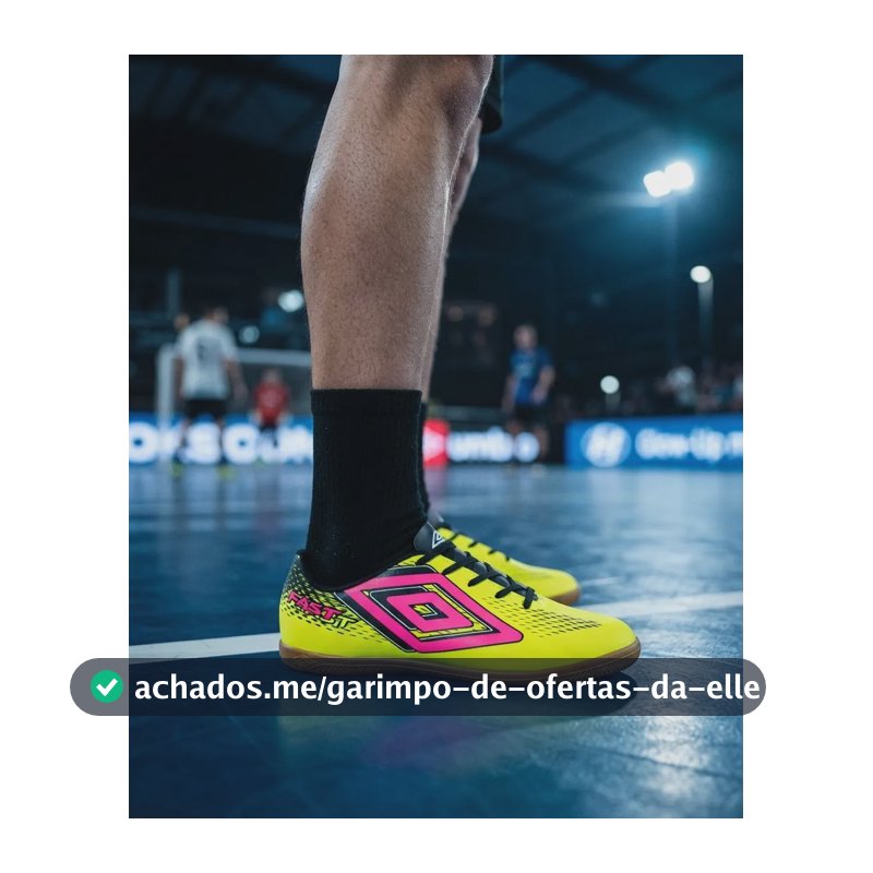 Chuteira Futsal Umbro Fast Ii Futebol Quadra Salão Sintética Limão/preto/rosa Flúor 40