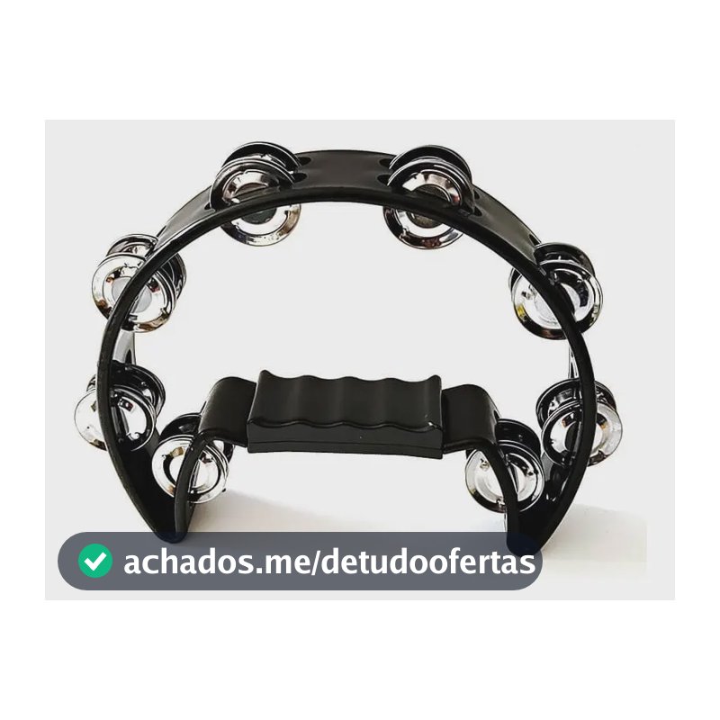 Pandeiro Meia Lua Pandeirola Pandeiro Profissional Colorido Cor Preto