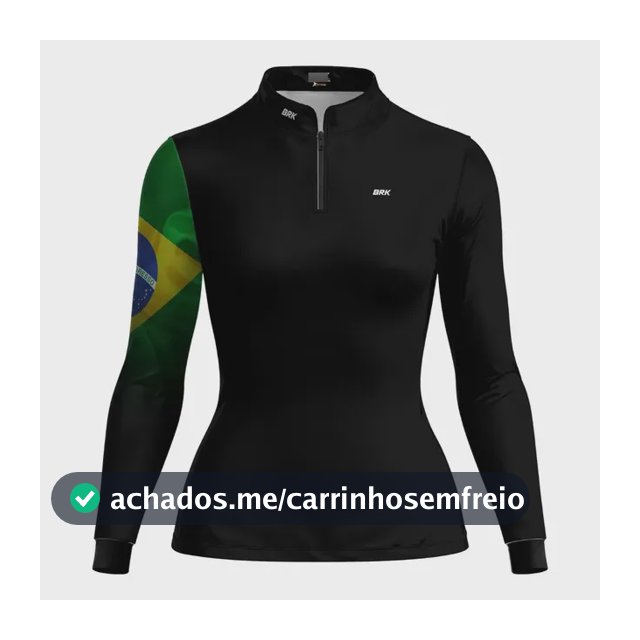 Camisa Feminina De Pesca Brk Tucunare Preta Do Brasil Uv50+