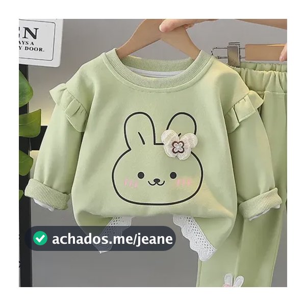 Conjunto De Manga Comprida Com Capuz De Coelho Para Crianças