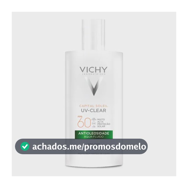 Protetor Solar Facial Sem Cor Antioleosidade Toque Seco FPS 60 Reduz Acne e Poros Acabamento Invisível Com Niacinamida Ácido Salicílico Capital Soleil UV-Clear Vichy 40g