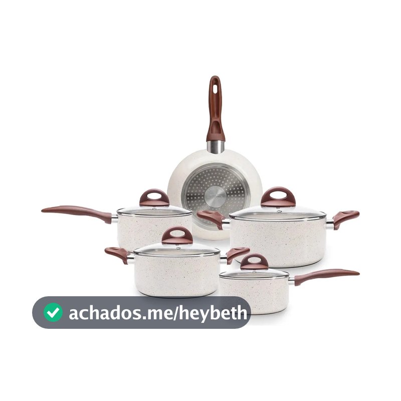 Jogo De Panelas Smart Plus Vanilla Indução Cerâmico 5peças Brinox 4774/101