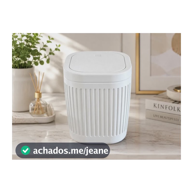 Lixeira De Pia Compacta Com Tampa Basculante Branco