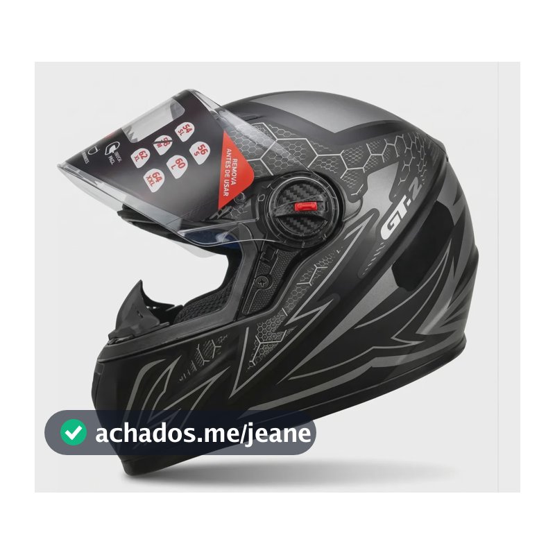 Capacete Fechado Fw3 Gt2 Masculino Feminino Com Narigueira  Preto Gt2 Fosco 57/58