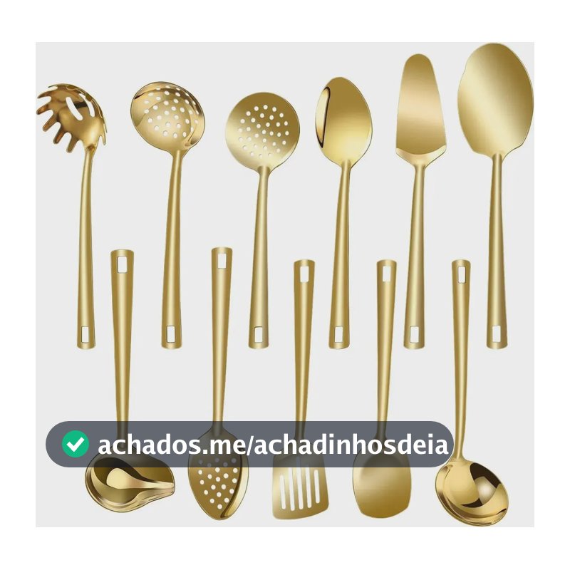 Kit Faqueiro Dourado Luxo Jogo Talheres Inox 11 Pçs Dourado