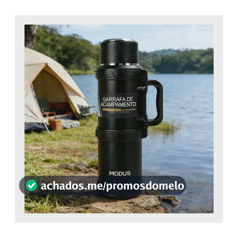 Modus Garrafa Térmica 2400ml Preto Aço Inox 304 para Acampamento e Trilha-j187