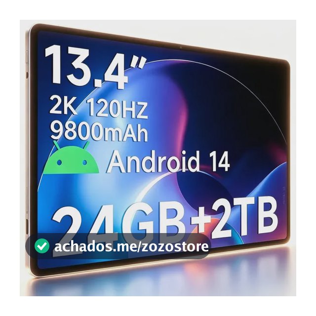 Tablet TZL Android Tela Grande 13,4", 24GB RAM, Bateria Alta Capacidade 9800mAh, Kit Completo