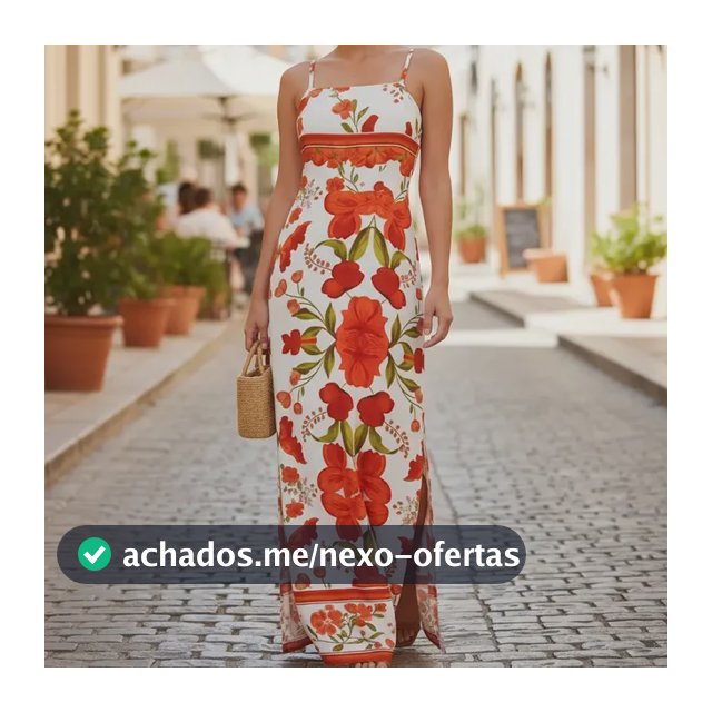 Vestido Feminino Longo Fenda Lateral Estampado Moda Casual
