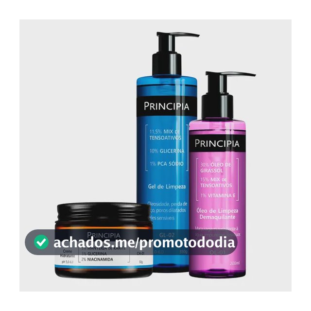 Principia Kit Limpeza E Hidratação Ch-01 + Ol-01 + Gl-02 Todo Tipo De Pele Dia/noite