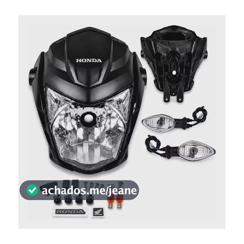 Kit Frente Farol Completa Com Aranha Fan 160 2022 A 2024 Preto Brilhante