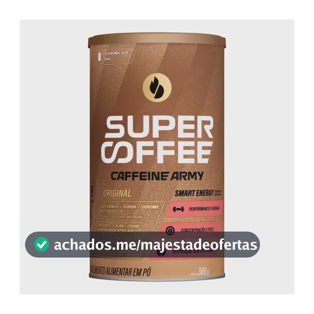 Cafeína Caffeine Army Supercoffee Classic Size em pó Sem sabor x 380g