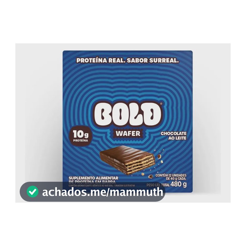 BOLD Wafer Sabor Chocolate ao Leite 10g de Proteína 40g 12 un.