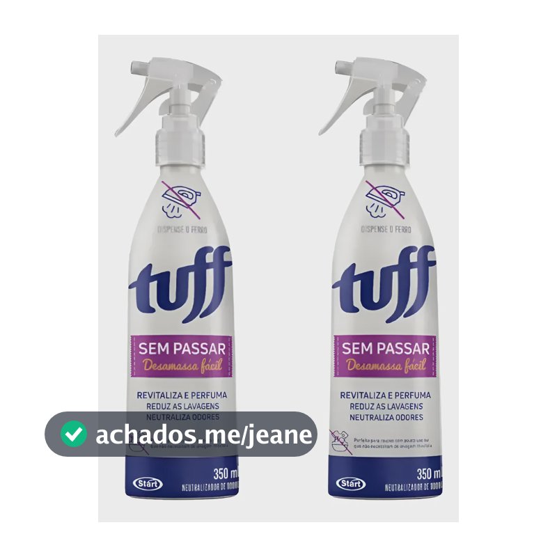 Kit 2 Tuff Desamassa Fácil Sem Passar Roupas Spray 350ml