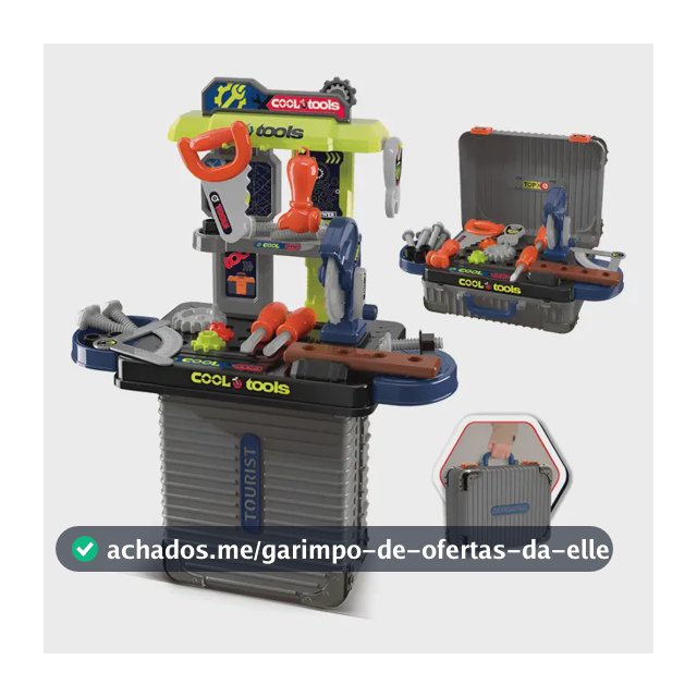 Bancada de Ferramentas Infantil 3 em 1 Maleta 31 Peças Maxi Toys