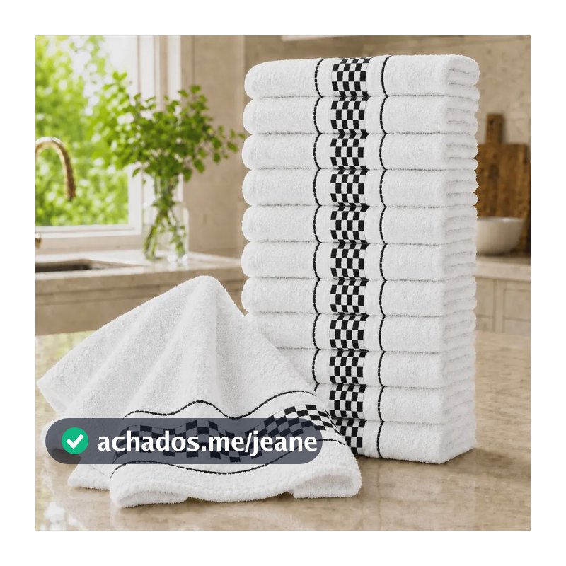 Kit 5 Panos De Prato Luxo Atoalhados Alta Absorção Premium Preto