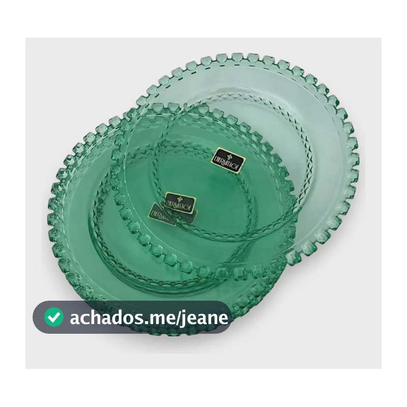 Kit 6 Pratos Sobremesa Diamante Verde Menta 19cm Lhermitage Verde Menta