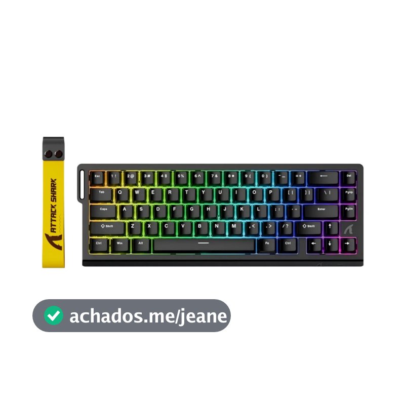Teclado Magnético Attack Shark X68 He 8000hz Rapid Trigger Cor De Teclado Preto