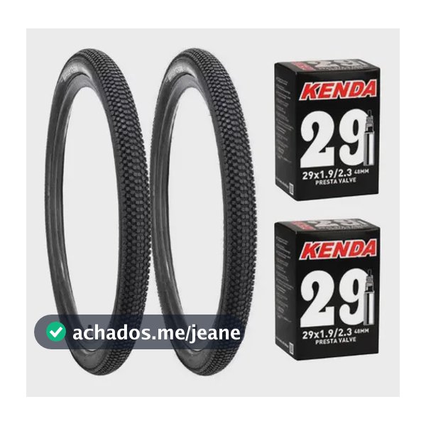 Par Pneu 29x2.10 Levorin Eruption + Par Câmara De Ar Kenda Cor Preto