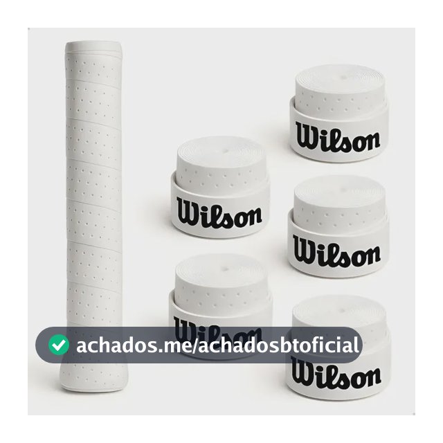 Kit Overgrip Wilson Furado para Beach Tennis e Padel, Branco (5 Unidades)
