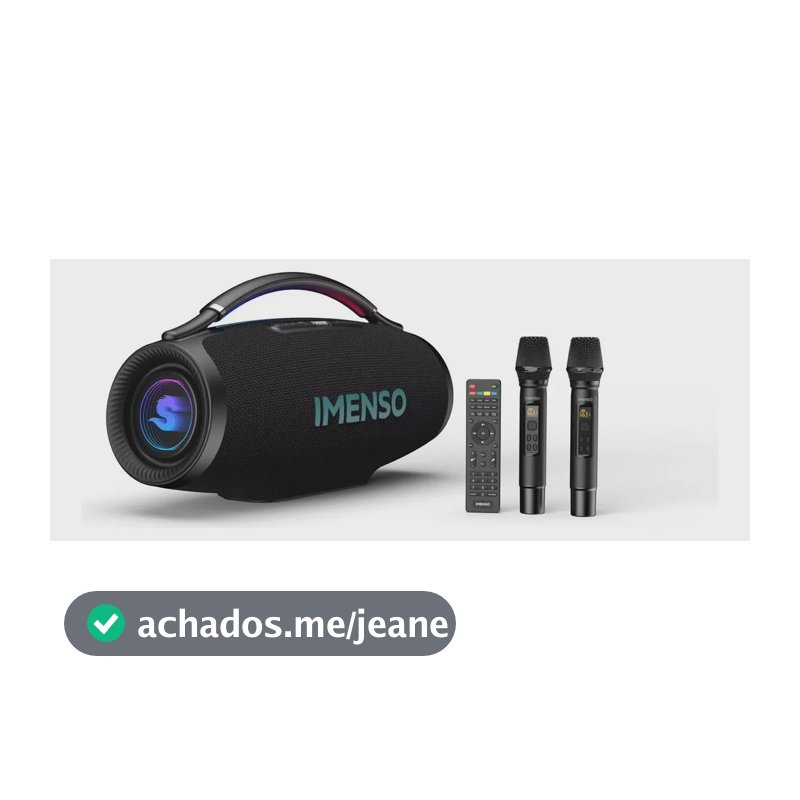 Caixa De Som Imenso X69a 500w Rms 45000mah Rgb Ipx6 2 Mic Preto 127/220v