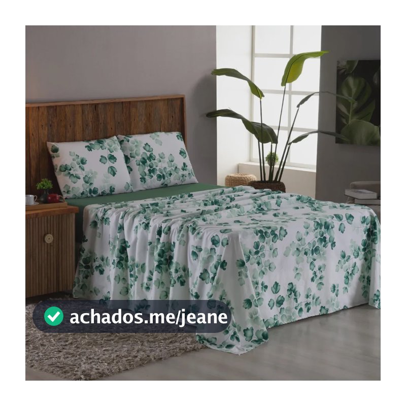 Jogo De Lençol Casal 4 Peças Micro Percal 400 Fios Estampado Cor Jasmili