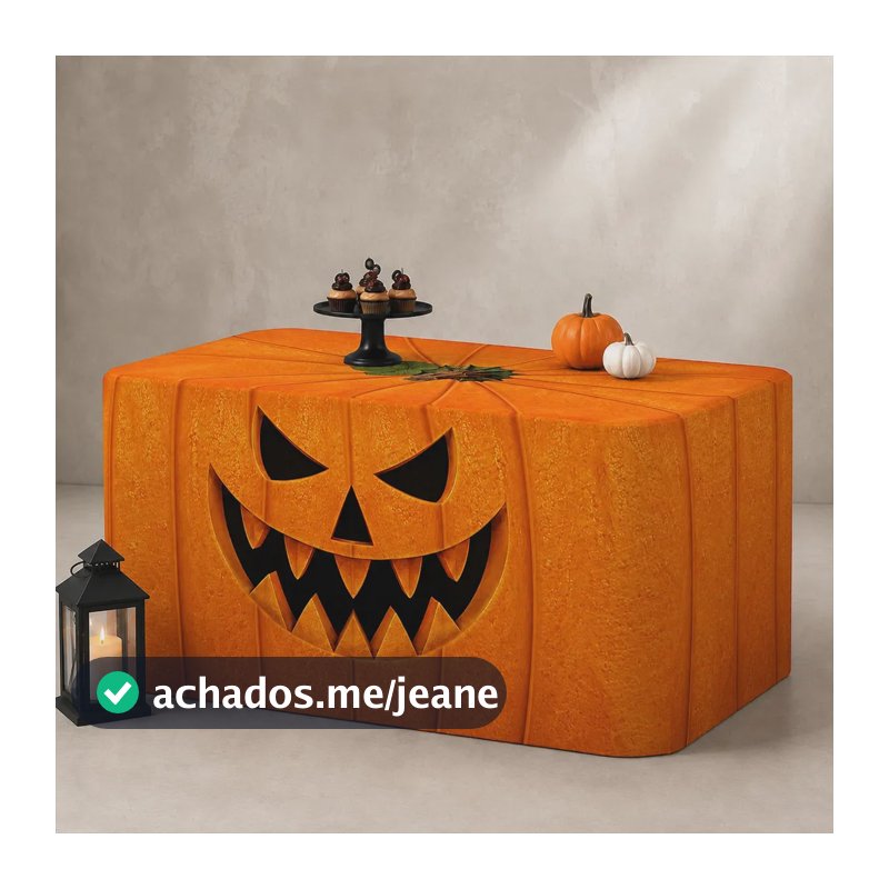 Capa de Mesa Halloween Abóbora Decoração Terror Toalha de Mesa Halloween em Tecido Veste Fácil