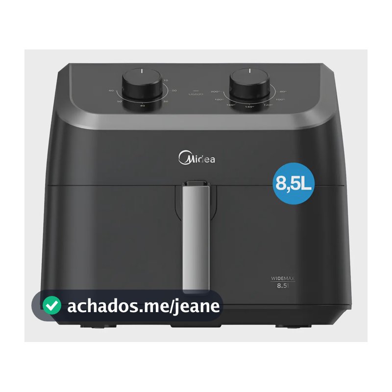 Fritadeira Air Fryer 8,5l Widemax Com Cesto Antiaderente Blackstone, 1900w Midea