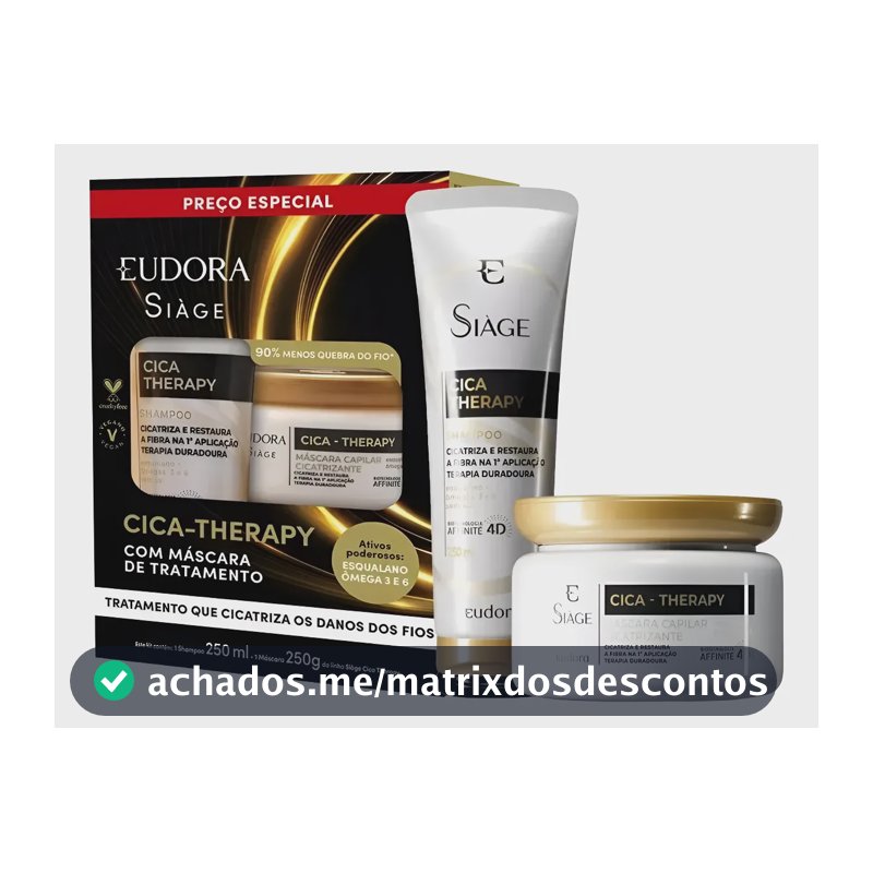 Shampoo 250ml + Máscara 250g Cica Therapy - Eudora Siage