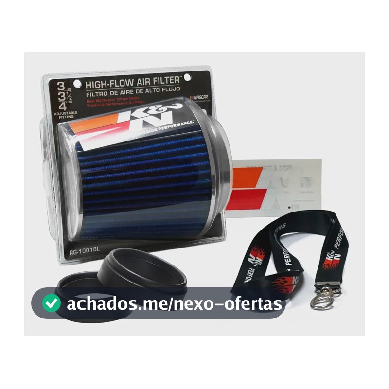 Filtro Ar K&n Duplo Fluxo Rg-1001bl Azul Com 3 Medidas