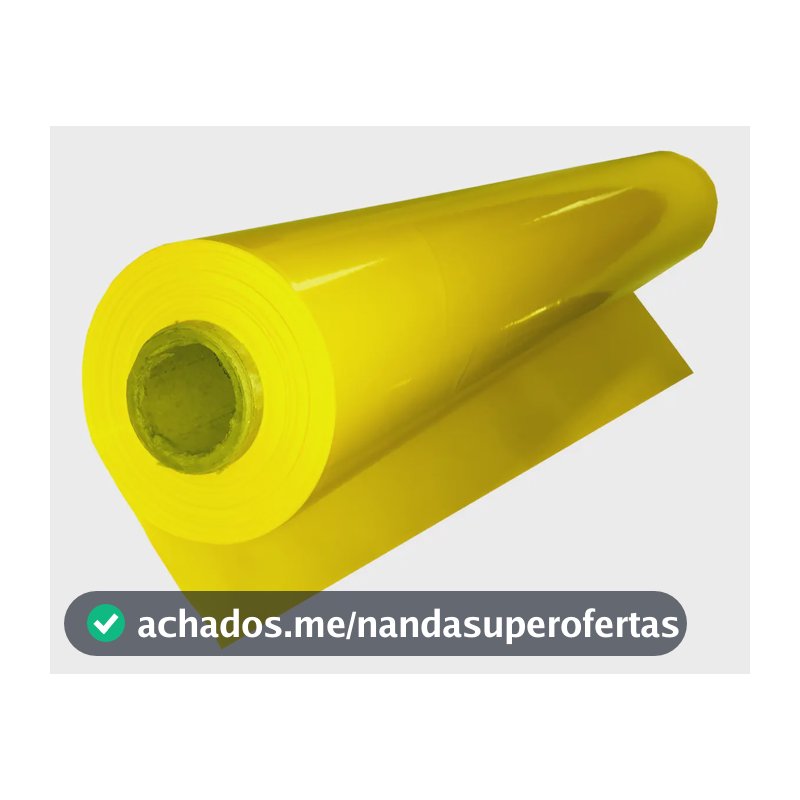 Bobina Plástica Amarela de 60 cm x 5 m para Cartaz de Supermercado