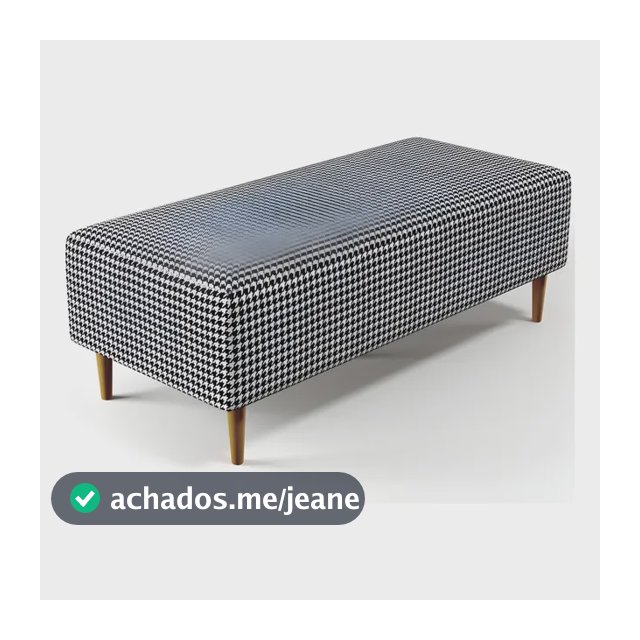 Puff Decorativo Sala Bali Pés Palito 120x50cm Pied Poule Cor Preto
