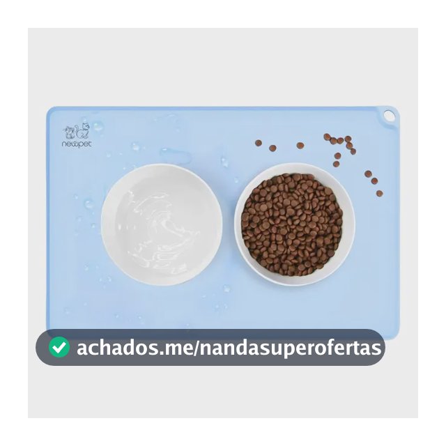 Newpet Tapete Pet Comedouro Cão Gato P Comida Água 40x50cm Azul-claro