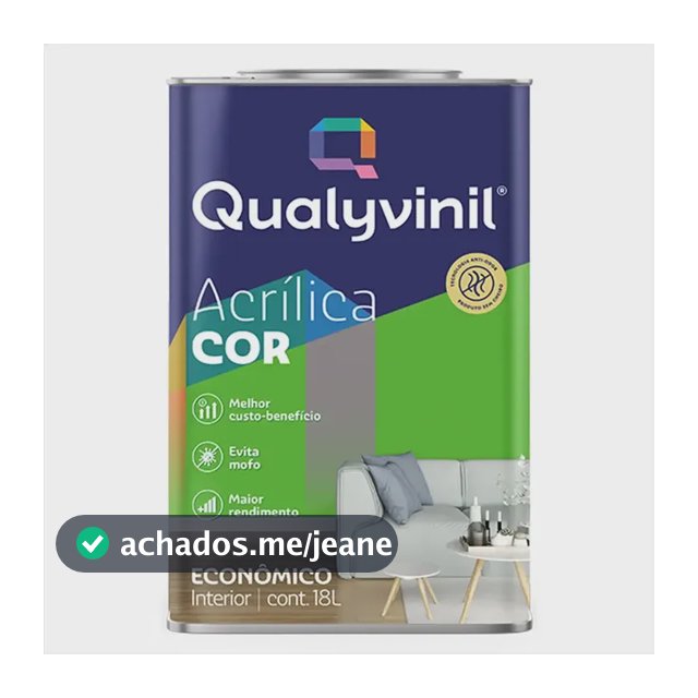 Tinta Econômica Latéx Antimofo Qualyvinil Parede Nova 18l Branco | Lata 18 Litros