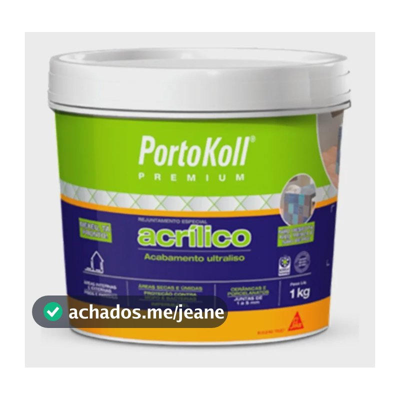 Rejunte Acrílico Premium Portokoll 1 Kg Preto Intenso