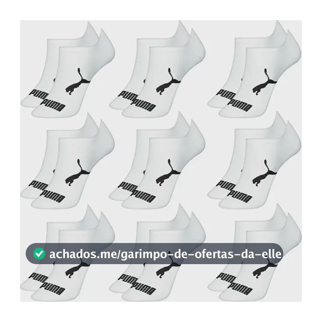 Kit 9 Pares Meias Puma Sapatilha Cano Curto Baixo Original