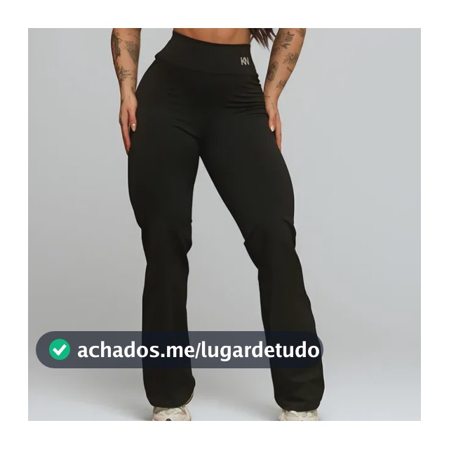 Calça Legging Leg Flare Academia Cós Alto Zero Transparência