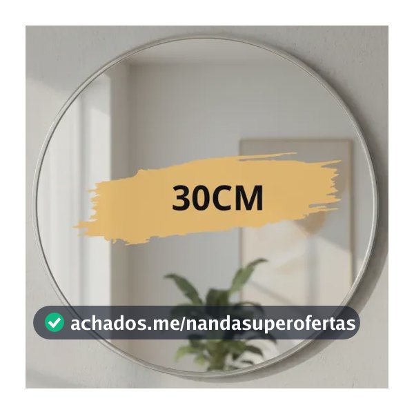 Espelho Redondo Decorativo Moderno 30x30cm Vidro Cristal 30cm-01pc