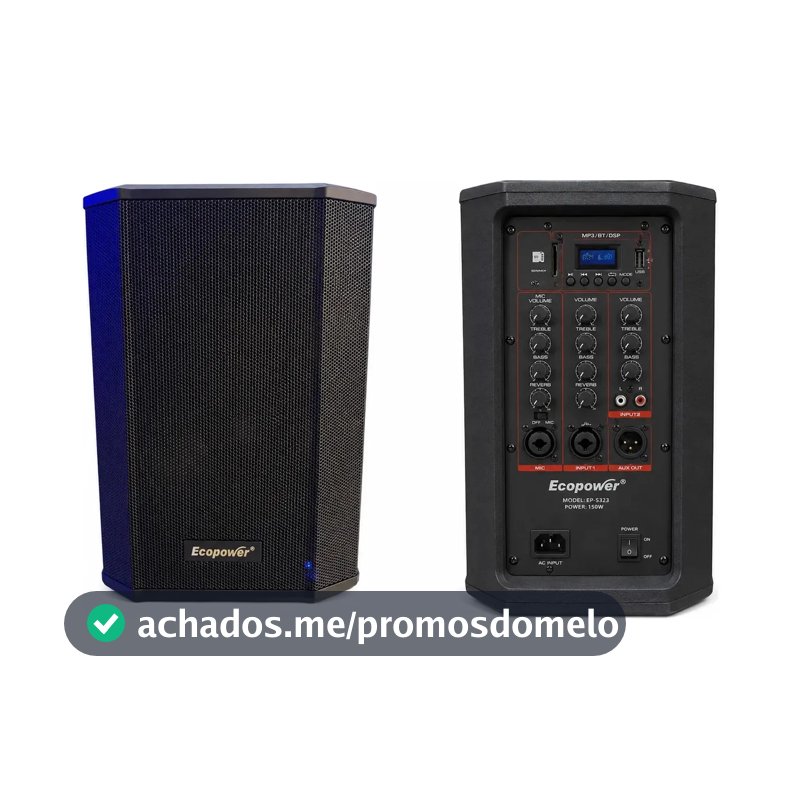 Alto-falante Portátil Ecopower EP-s323 Bluetooth Preto 150W RMS