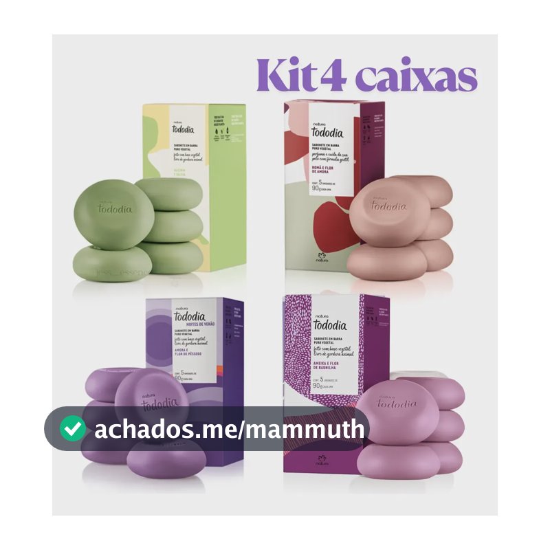 Sabonete Natura Tododia Kit 4 Caixas Promoção