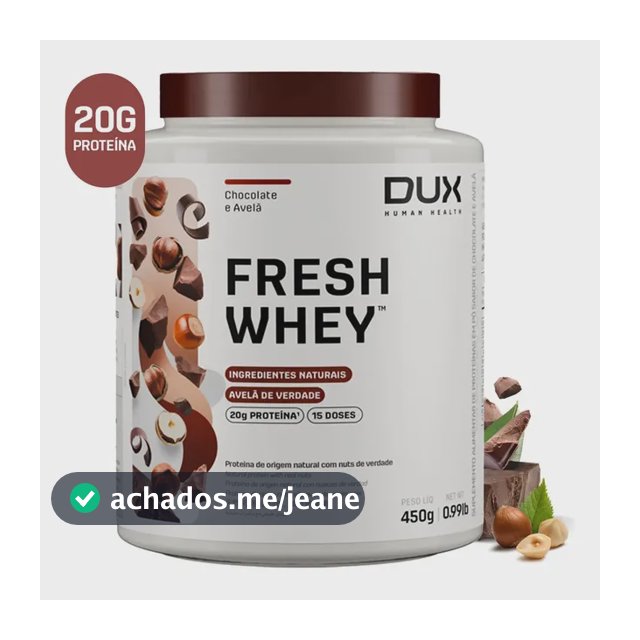 Dux Human Health Fresh Whey Chocolate E Avelã 450g Chocolate Com Avelã