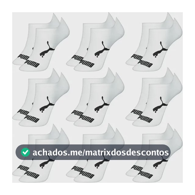 Kit 9 Pares Meias Puma Sapatilha Cano Curto Baixo Original