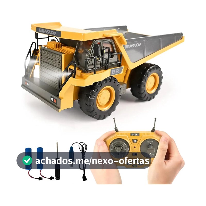 Brastoy Escavadeira De Controle Remoto Escala 1:20 Amarelo Brinquedo-d741