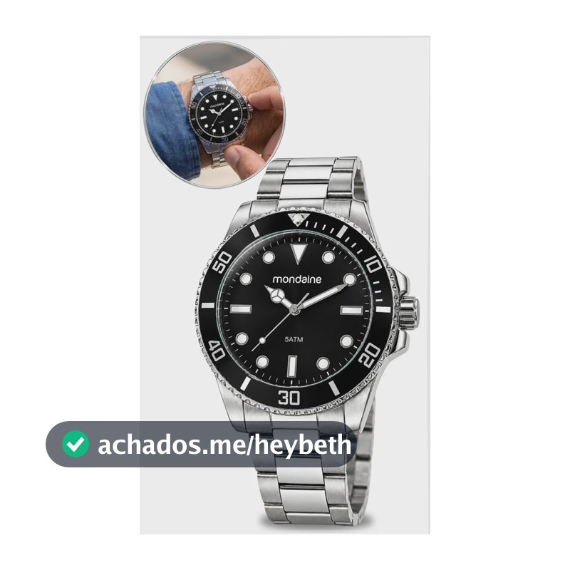 Relógio Prata Masculino Mondiane 32549g0mvne1 Cor da correia Prateado Cor do fundo Preto