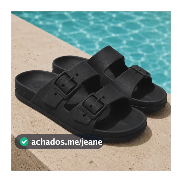 Sandália Birken Colcci Masculina 2 Tiras Fivelas Original Preto 41.42 Br