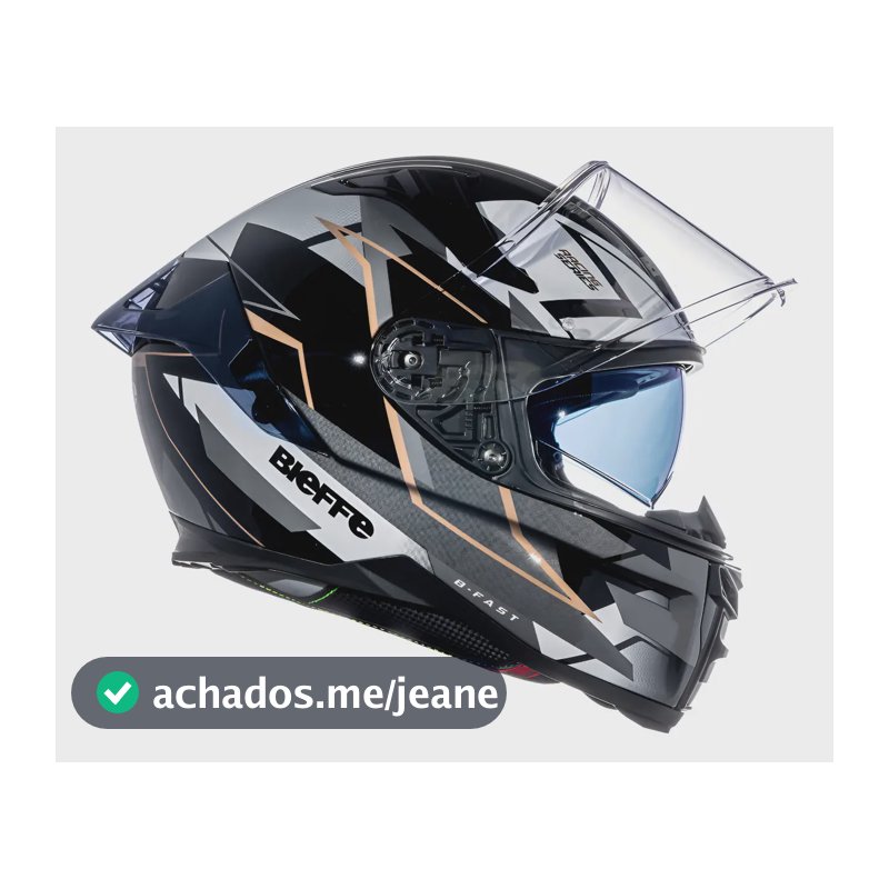 Capacete Moto Bieffe Premium B-fast Vx Cor Preto Com Dourado Tamanho Do Capacete 62