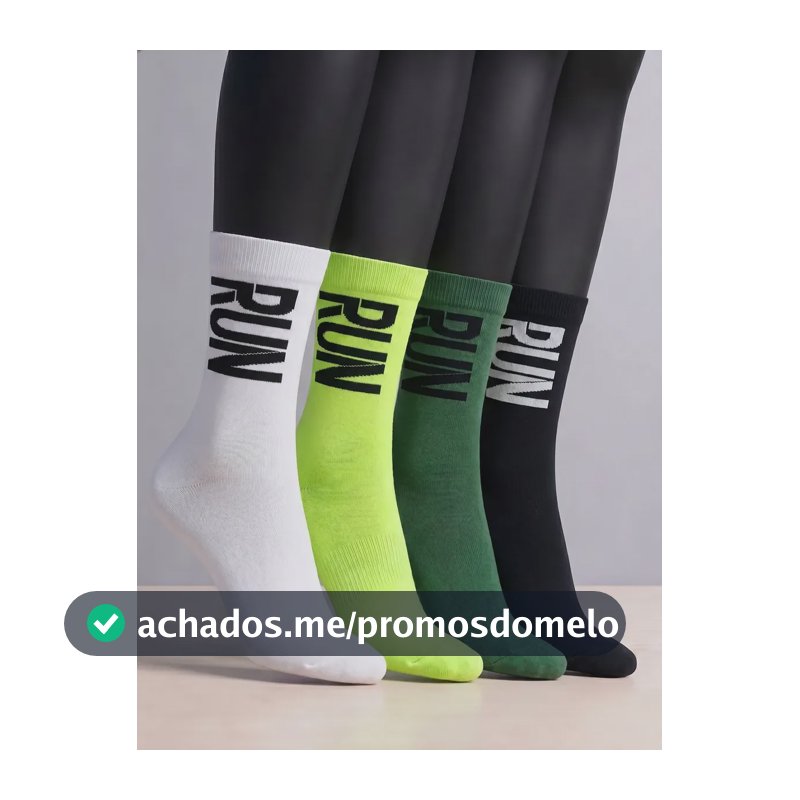 Kit 4 Meias Esportivas Run Oddo Cano Alto Poliamida Corrida Estampada Único