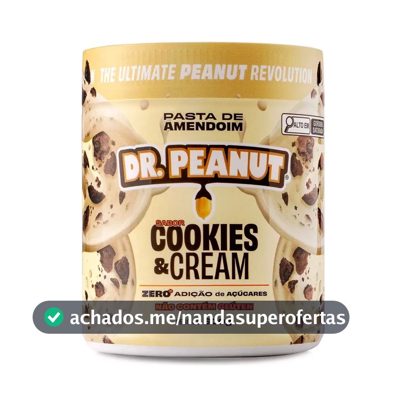 Suplemento em pasta Dr. Peanut Melhor Pasta de Amendoim amentoim cremosa sabor Cookies and cream x 600g