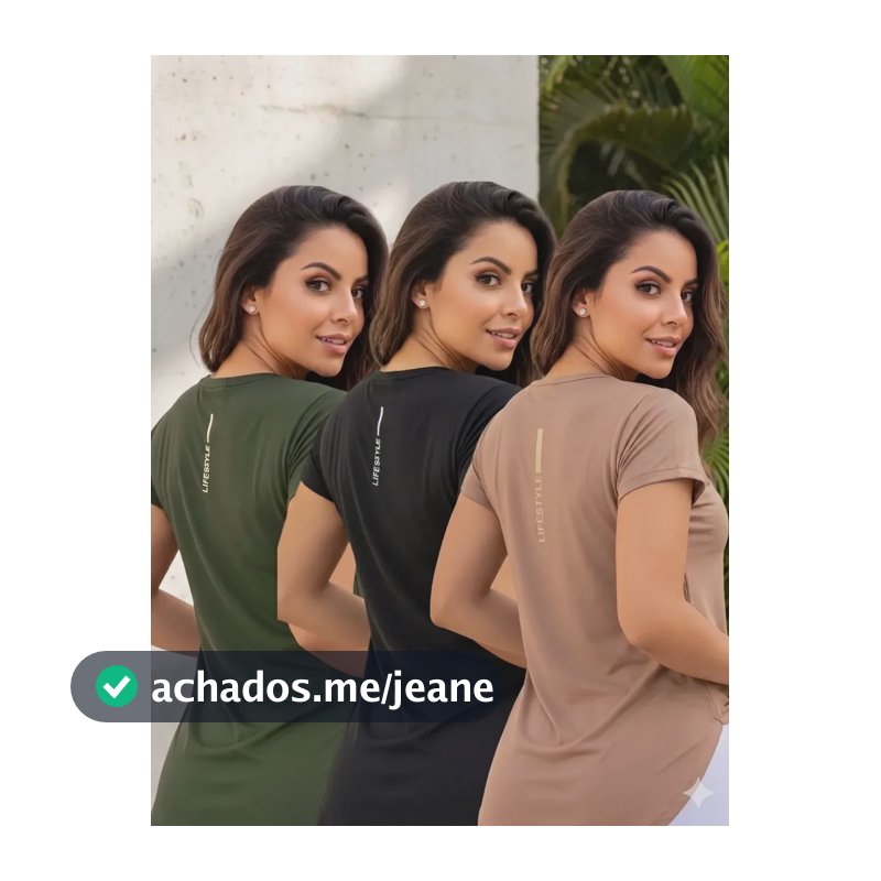 Kit 3 Blusa Feminina Academia Liife Style Verde/preta/marrom Multicolorido Silk Na Vertical M